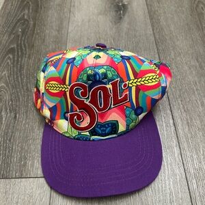 Colorful Sol Cap with Purple Brim